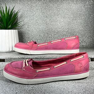 Timberland Earthkeepers Leather Pink Flats Shoes Loafers Size 7